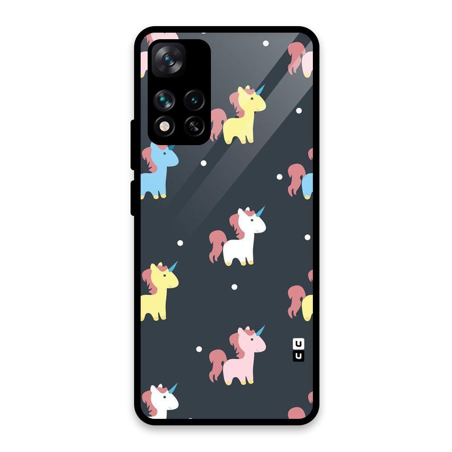 Unicorn Pattern Glass Back Case for Xiaomi 11i HyperCharge 5G