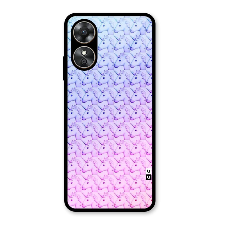 Unicorn Shade Glass Back Case for Oppo A17