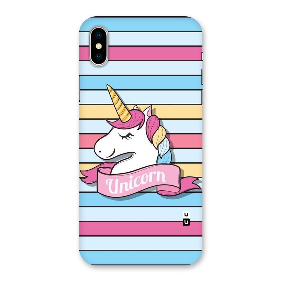 Unicorn Stripes Back Case for iPhone XS