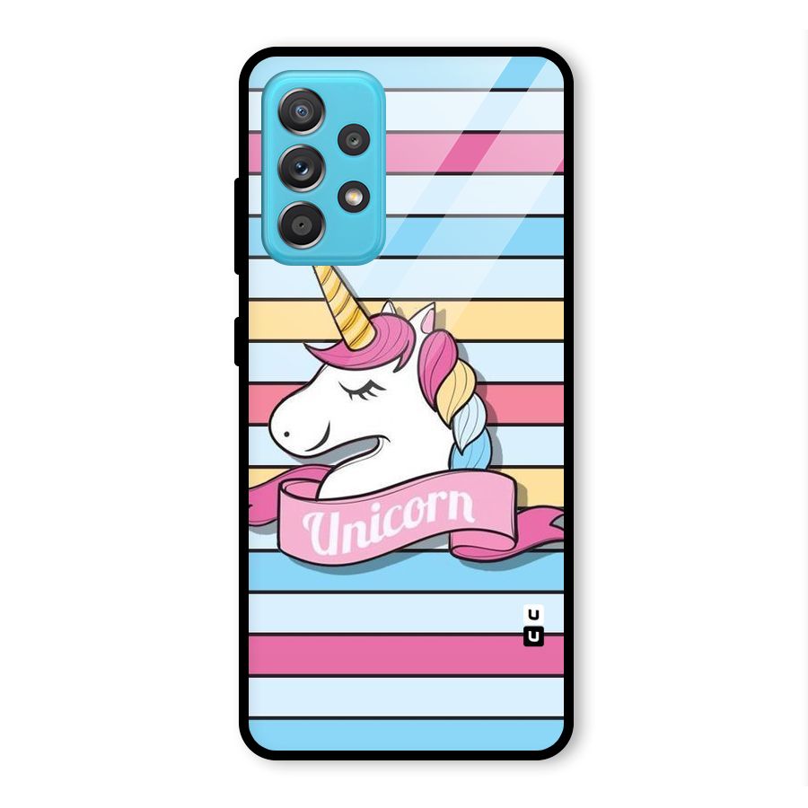 Unicorn Stripes Glass Back Case for Galaxy A52
