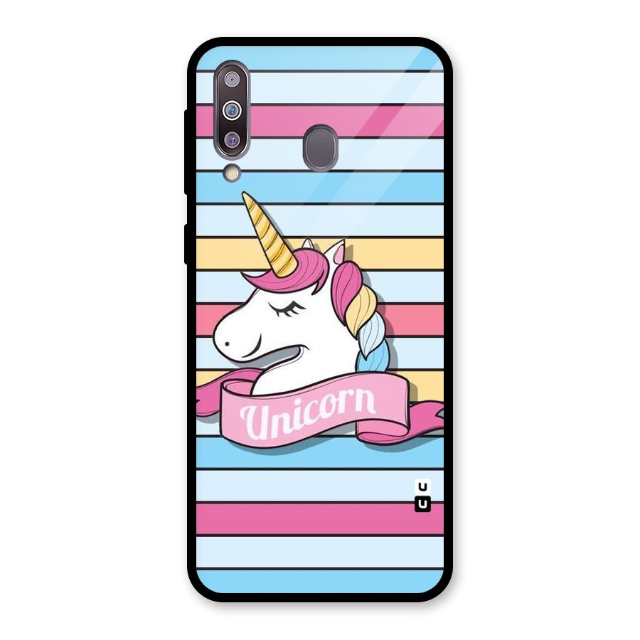 Unicorn Stripes Glass Back Case for Galaxy M30