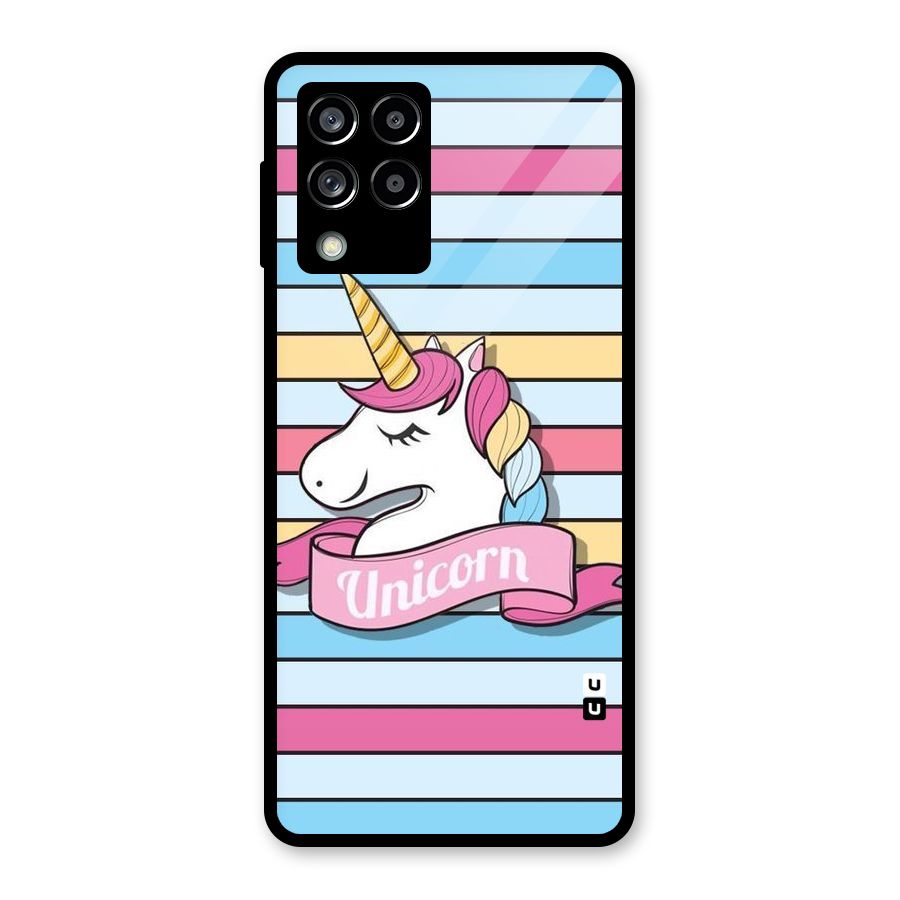 Unicorn Stripes Glass Back Case for Galaxy M53 5G