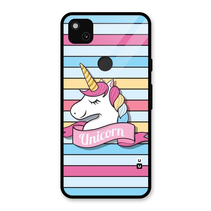 Unicorn Stripes Glass Back Case for Google Pixel 4a