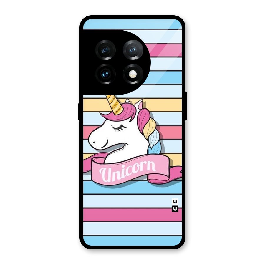 Unicorn Stripes Glass Back Case for OnePlus 11