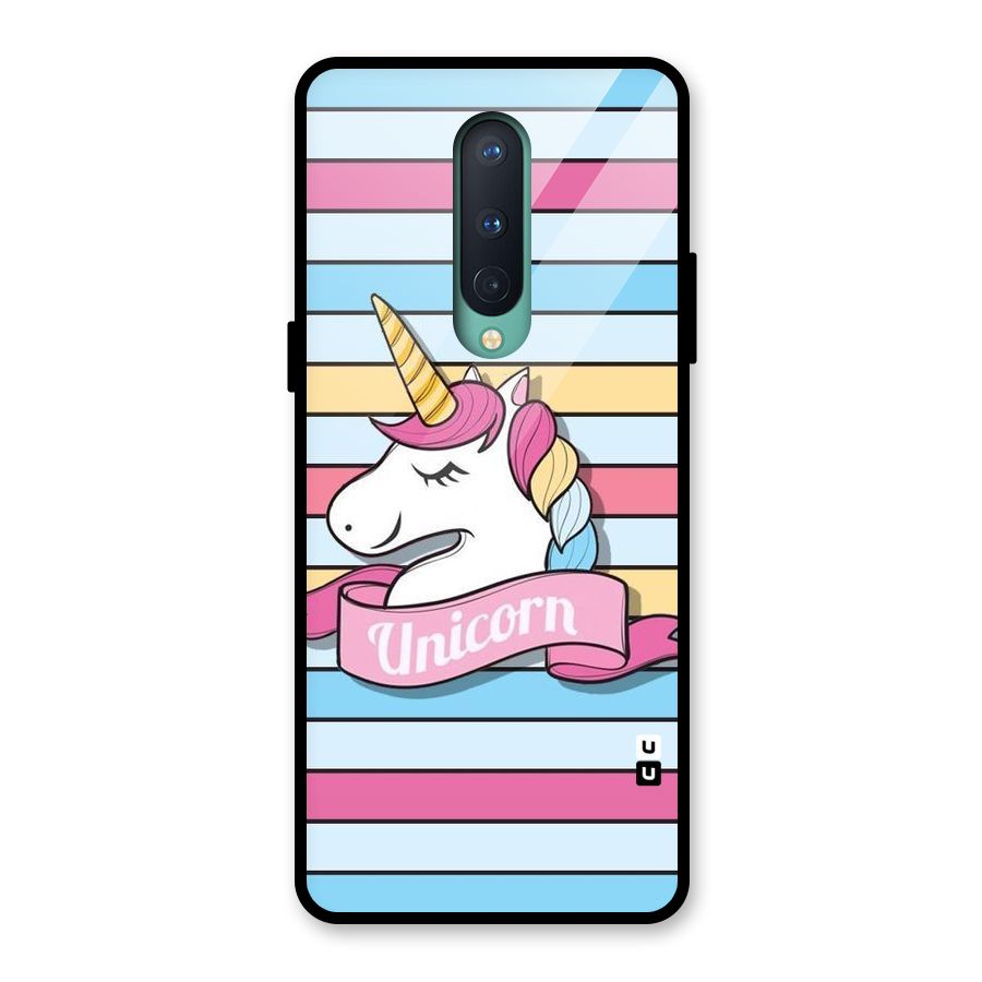 Unicorn Stripes Glass Back Case for OnePlus 8