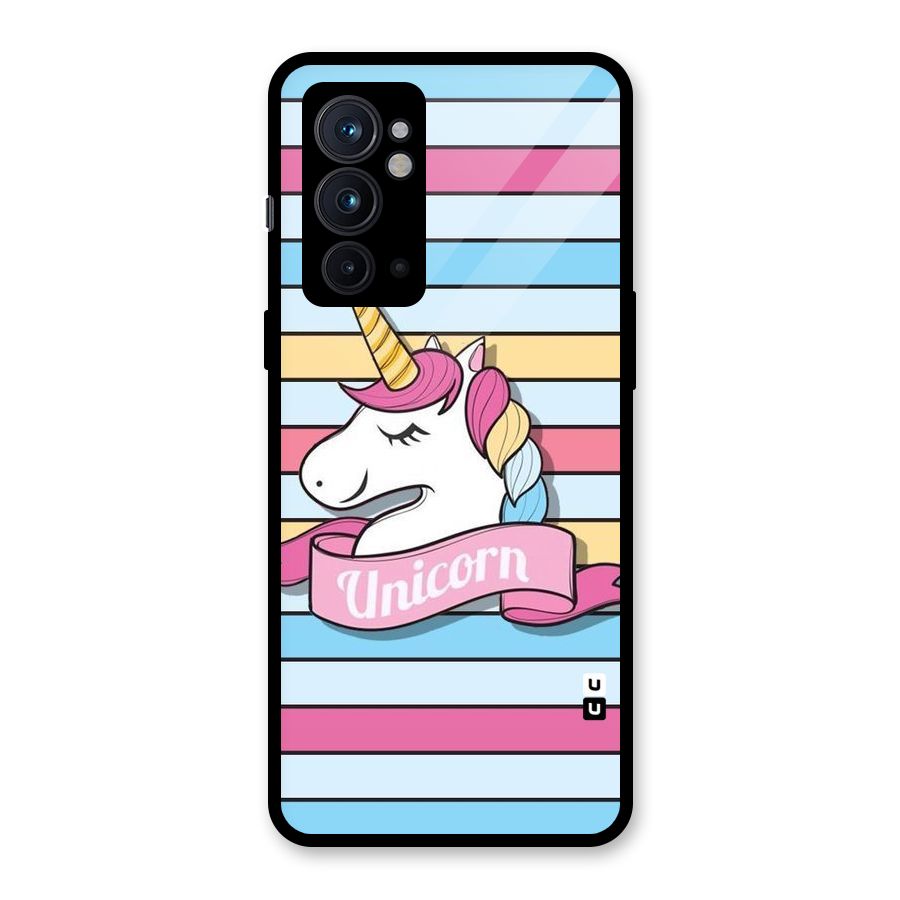 Unicorn Stripes Glass Back Case for OnePlus 9RT 5G