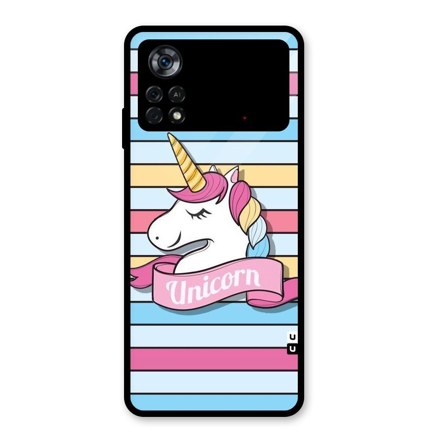 Unicorn Stripes Glass Back Case for Poco X4 Pro 5G