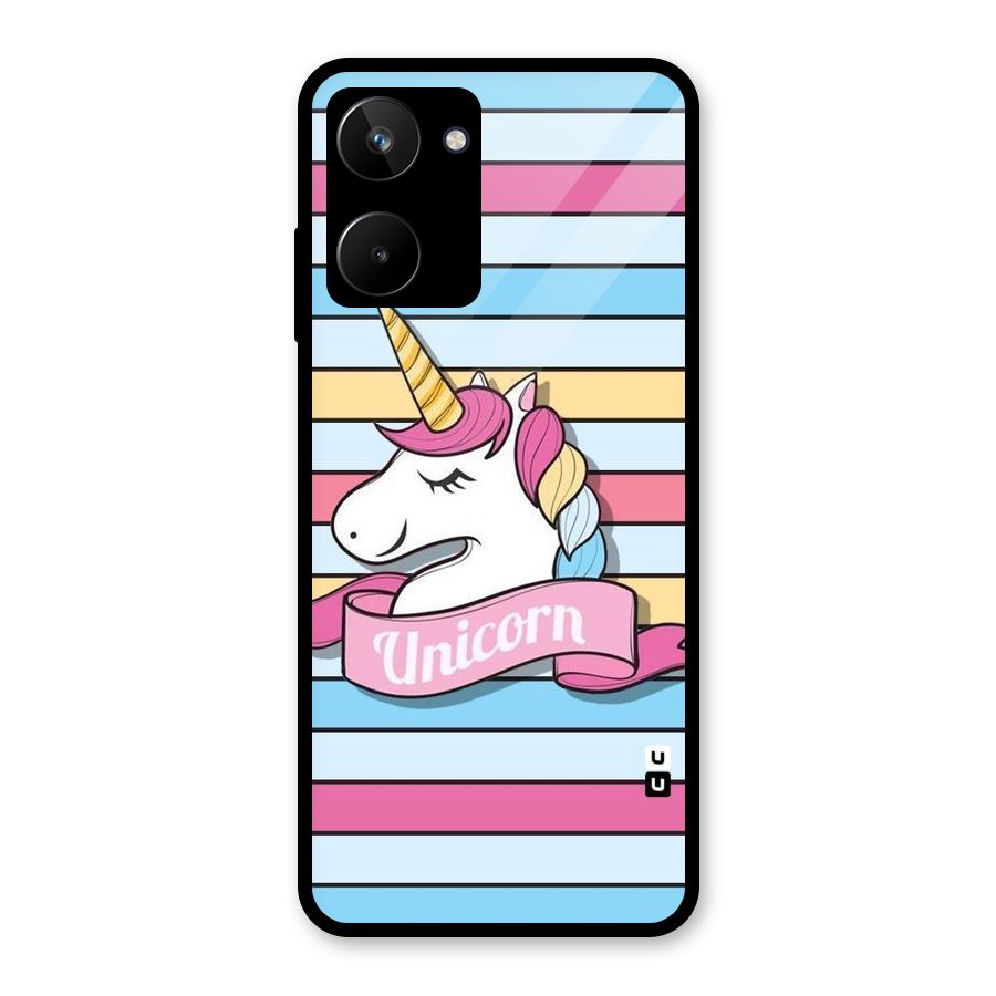 Unicorn Stripes Glass Back Case for Realme 10