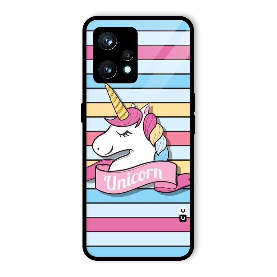 Unicorn Stripes Glass Back Case for Realme 9 Pro Plus 5G