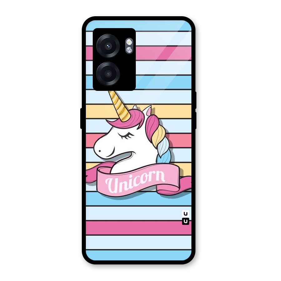 Unicorn Stripes Glass Back Case for Realme Narzo 50 5G