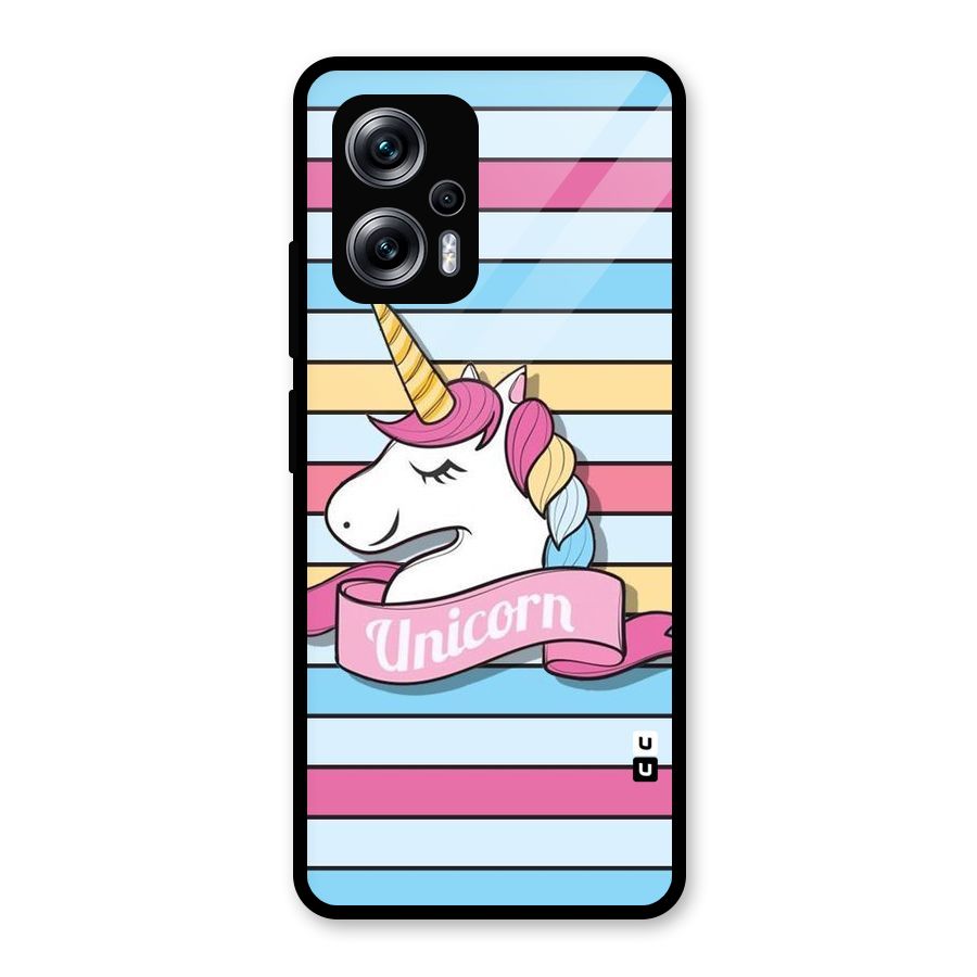 Unicorn Stripes Glass Back Case for Redmi K50i