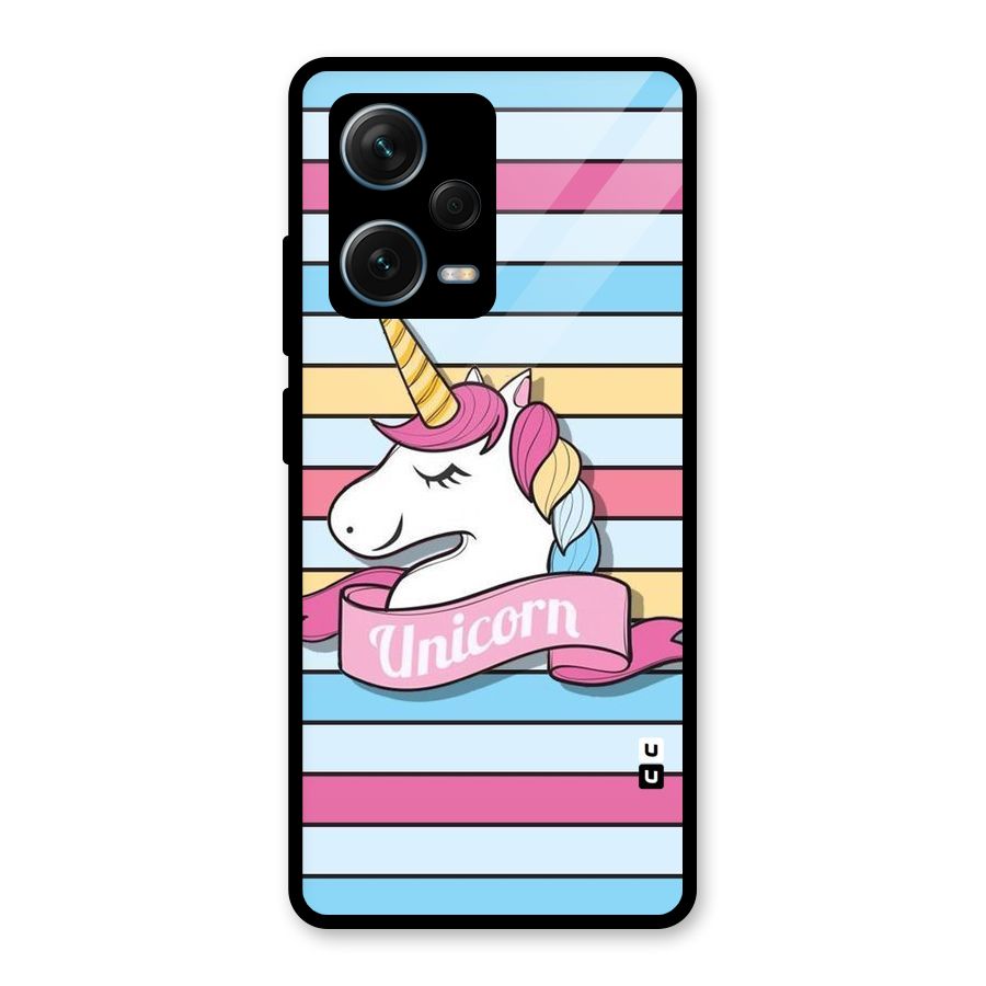 Unicorn Stripes Glass Back Case for Redmi Note 12 Pro Plus 5G
