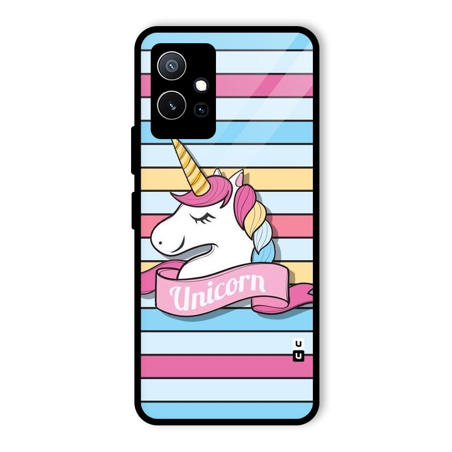 Unicorn Stripes Glass Back Case for Vivo T1 5G