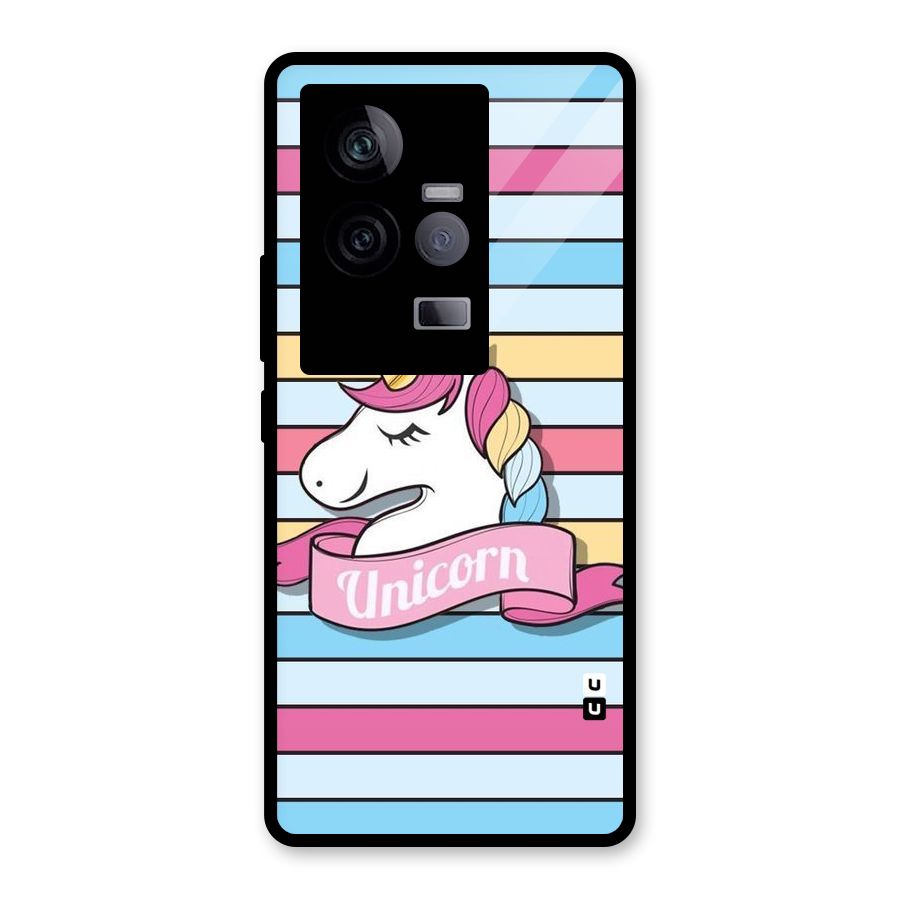 Unicorn Stripes Glass Back Case for Vivo iQOO 11 5G