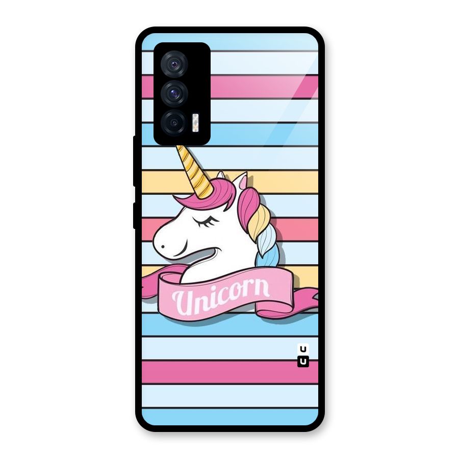 Unicorn Stripes Glass Back Case for Vivo iQOO 7 5G