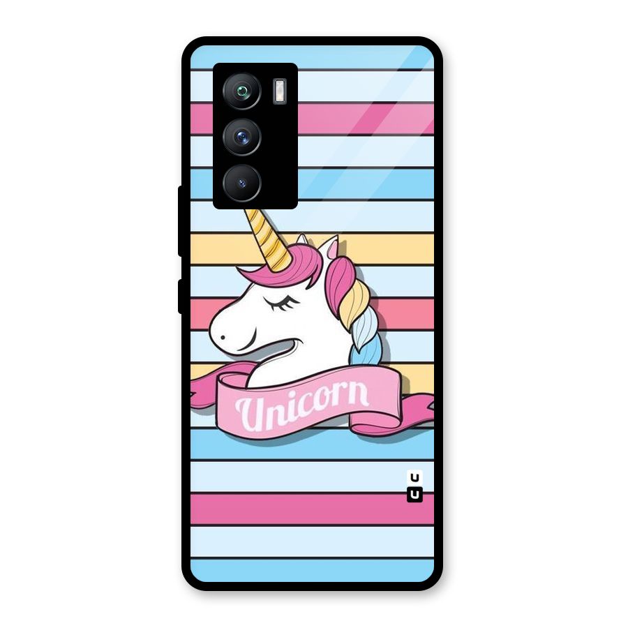 Unicorn Stripes Glass Back Case for Vivo iQOO 9 SE