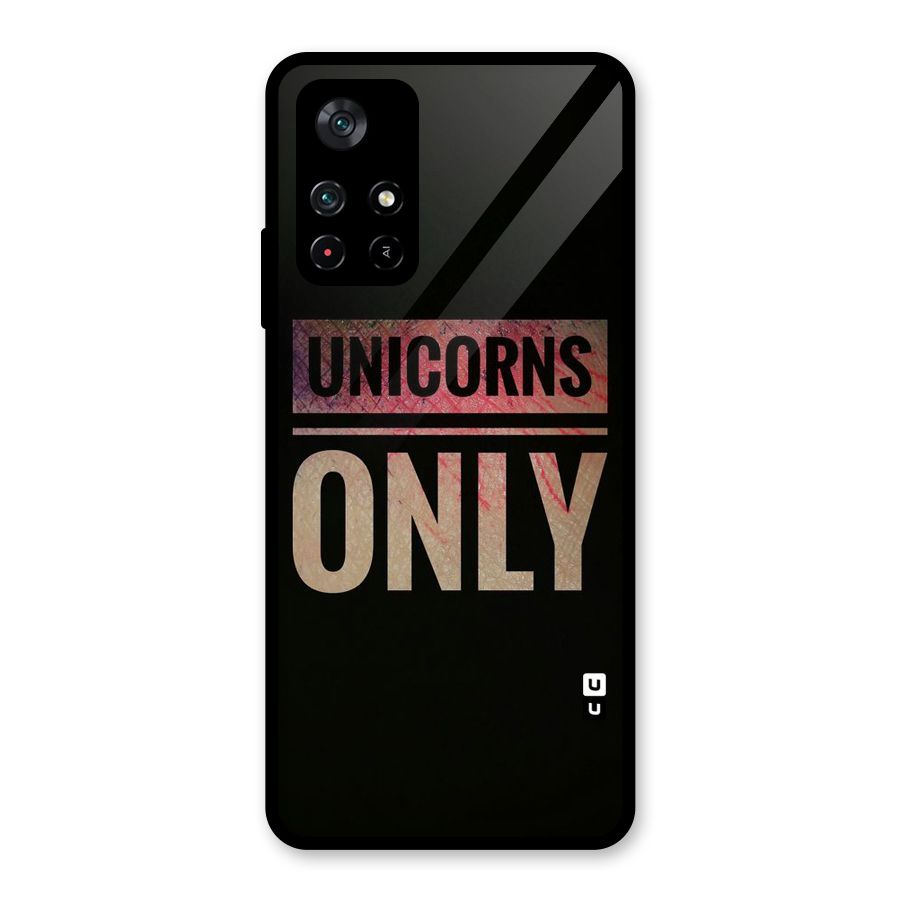 Unicorns Only Glass Back Case for Poco M4 Pro 5G