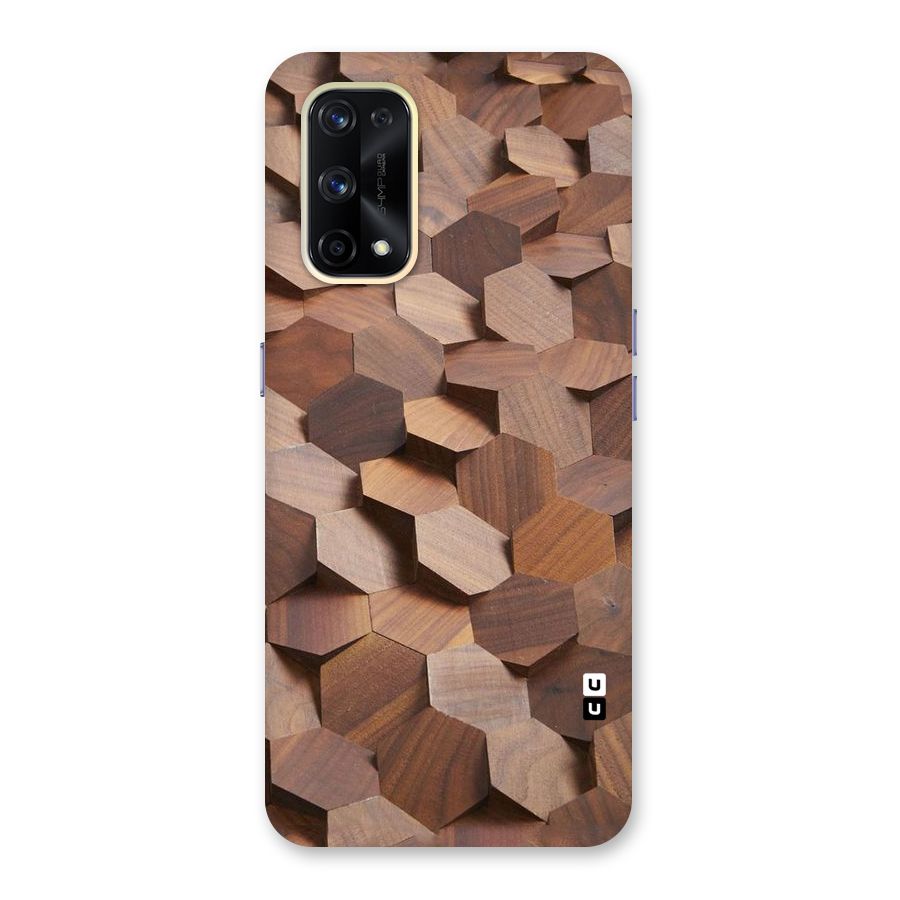 Uplifted Wood Hexagons Glass Back Case for Realme X7 Pro