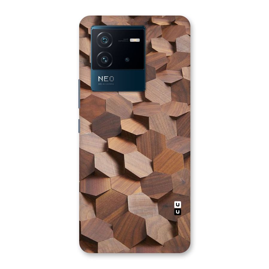 Uplifted Wood Hexagons Back Case for Vivo iQOO Neo 6 5G