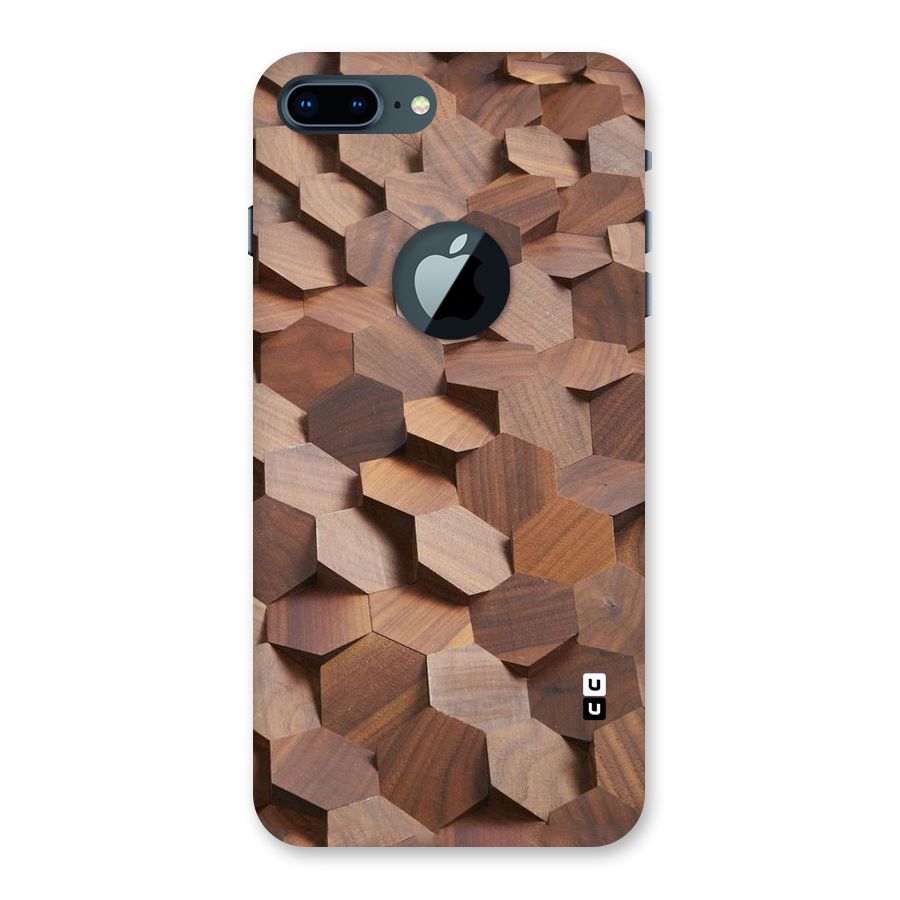 Uplifted Wood Hexagons Back Case for iPhone 7 Plus Logo Cut