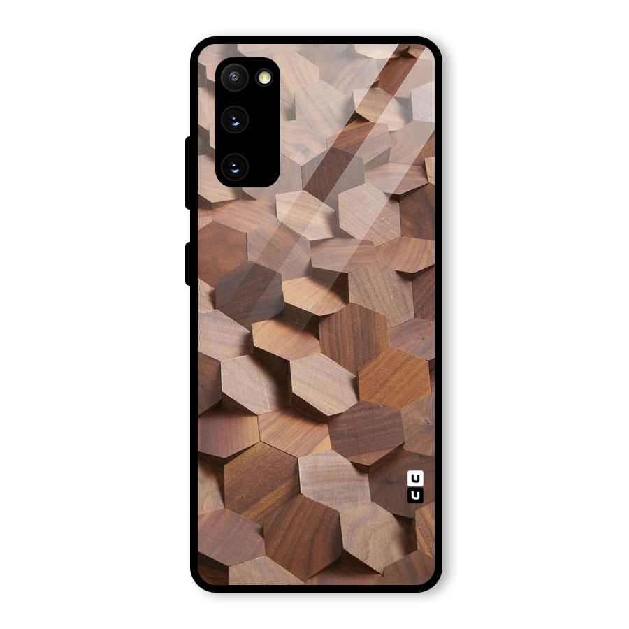 Uplifted Wood Hexagons Glass Back Case for Galaxy S20 FE 5G
