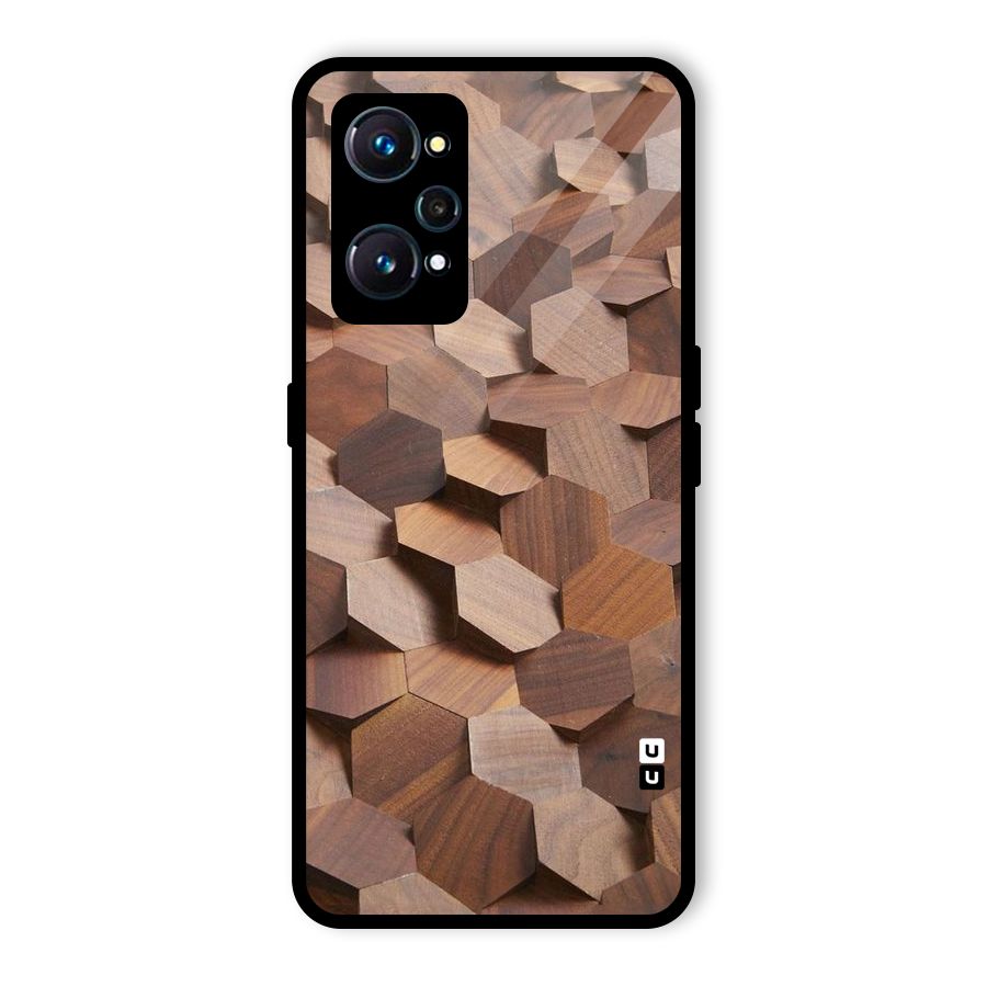Uplifted Wood Hexagons Glass Back Case for Realme GT 2
