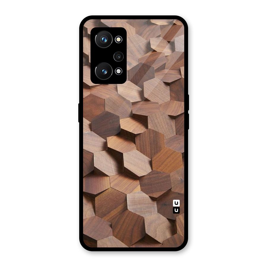 Uplifted Wood Hexagons Glass Back Case for Realme GT Neo 3T