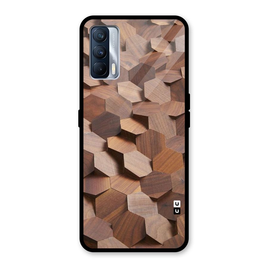 Uplifted Wood Hexagons Glass Back Case for Realme X7