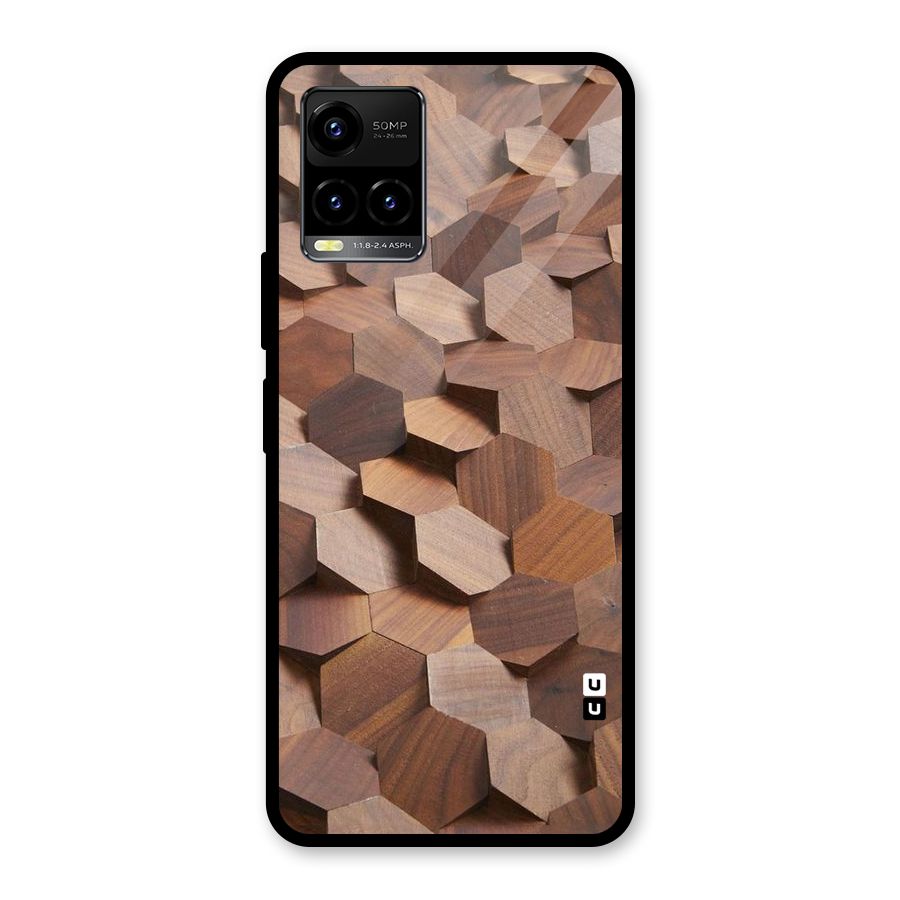 Uplifted Wood Hexagons Glass Back Case for Vivo Y21T