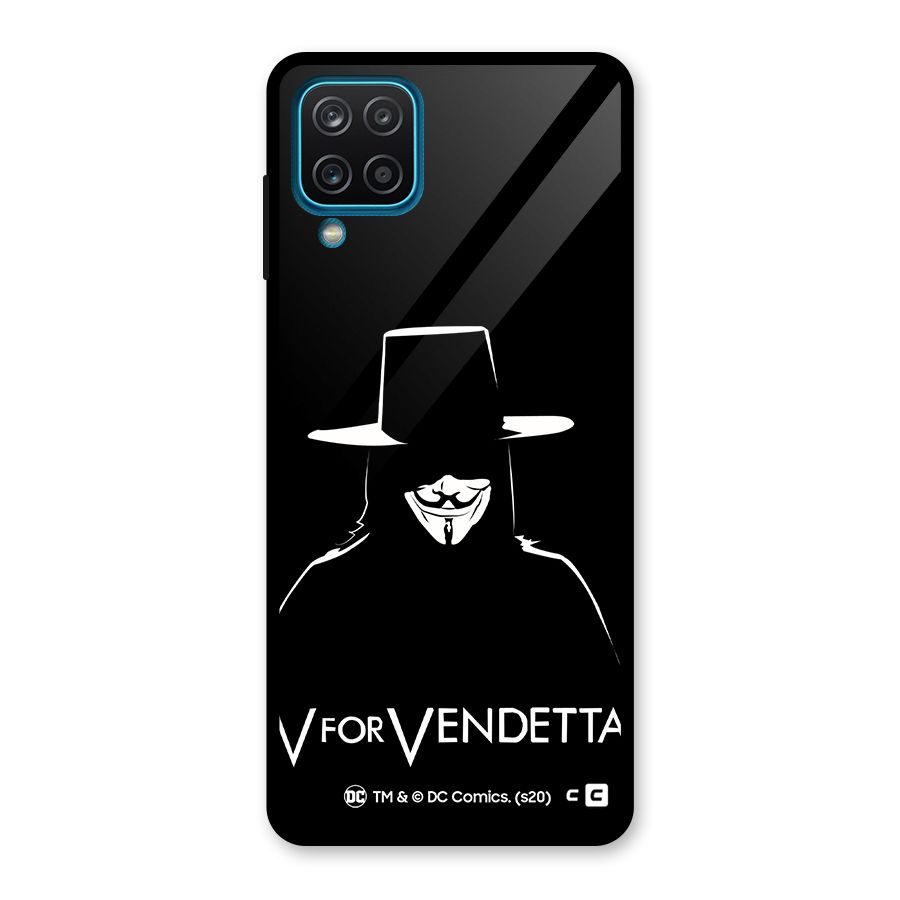 V for Vendetta Minimal Glass Back Case for Galaxy A12