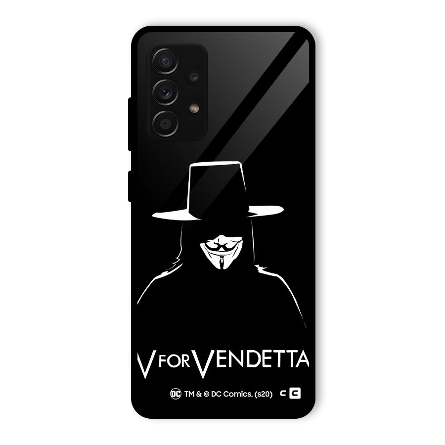 V for Vendetta Minimal Glass Back Case for Galaxy A53 5G