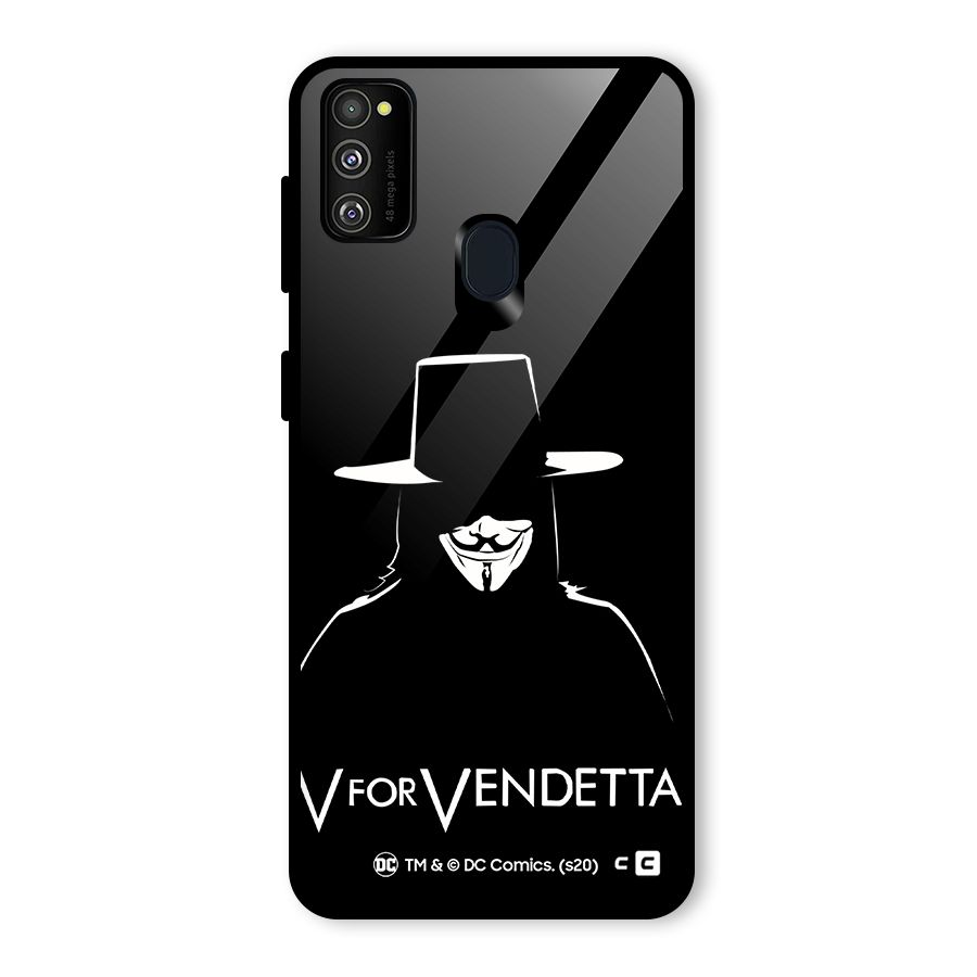 V for Vendetta Minimal Glass Back Case for Galaxy M30s