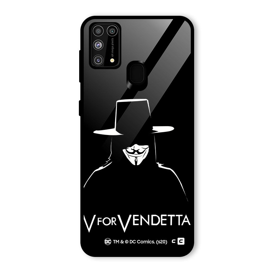 V for Vendetta Minimal Glass Back Case for Galaxy M31
