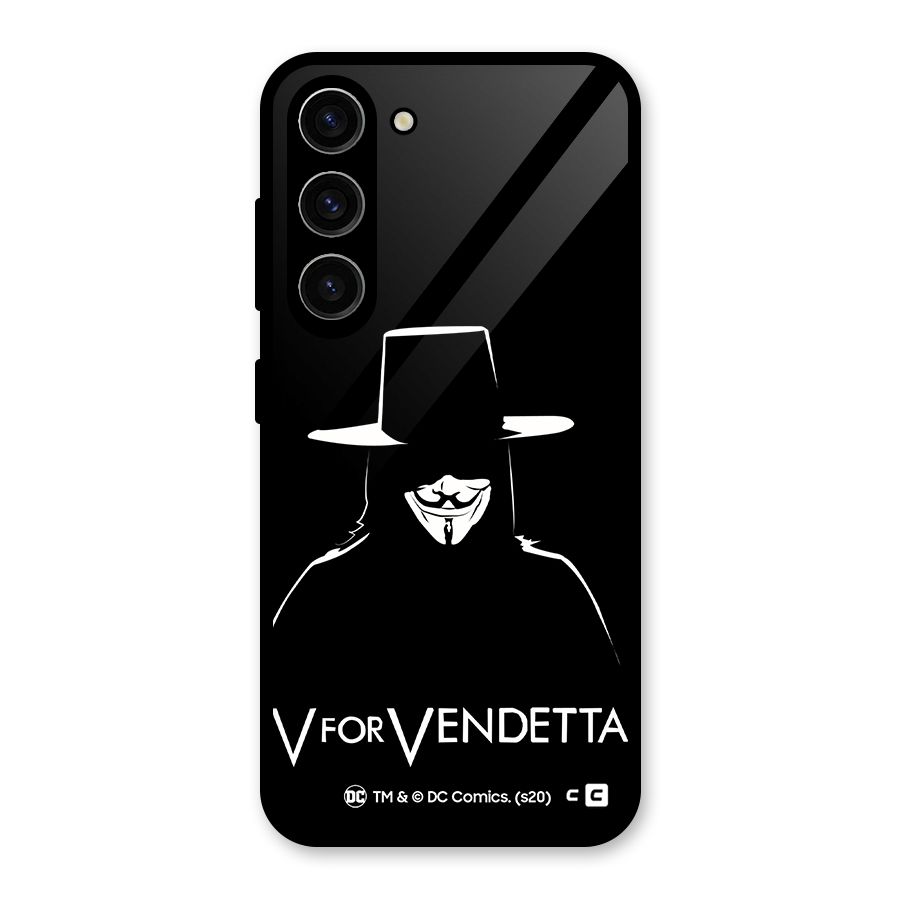 V for Vendetta Minimal Glass Back Case for Galaxy S23