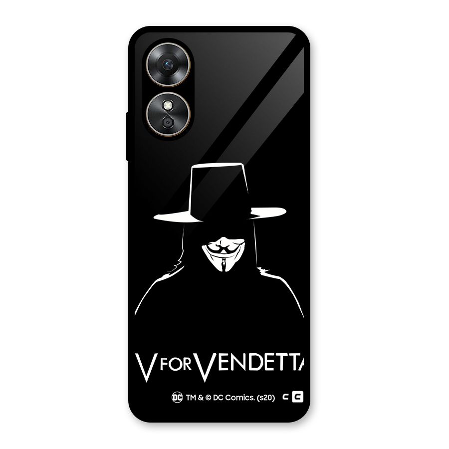 V for Vendetta Minimal Glass Back Case for Oppo A17
