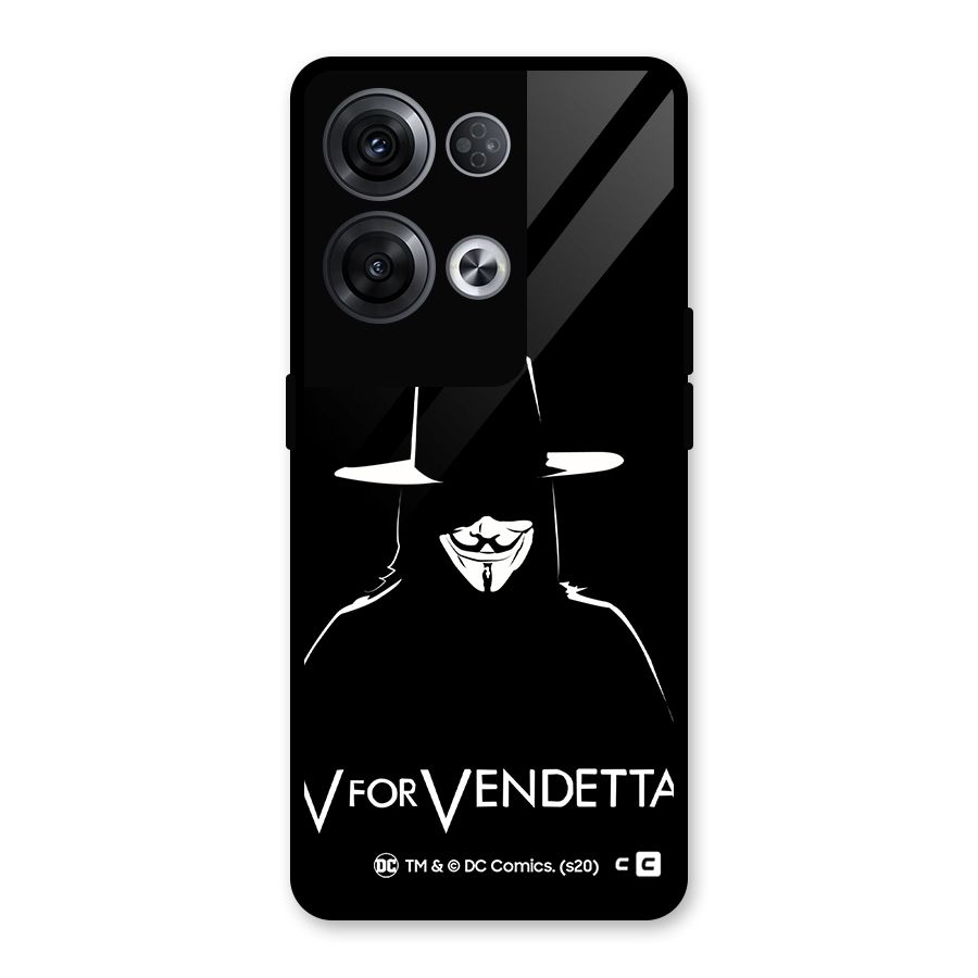 V for Vendetta Minimal Glass Back Case for Oppo Reno8 Pro 5G