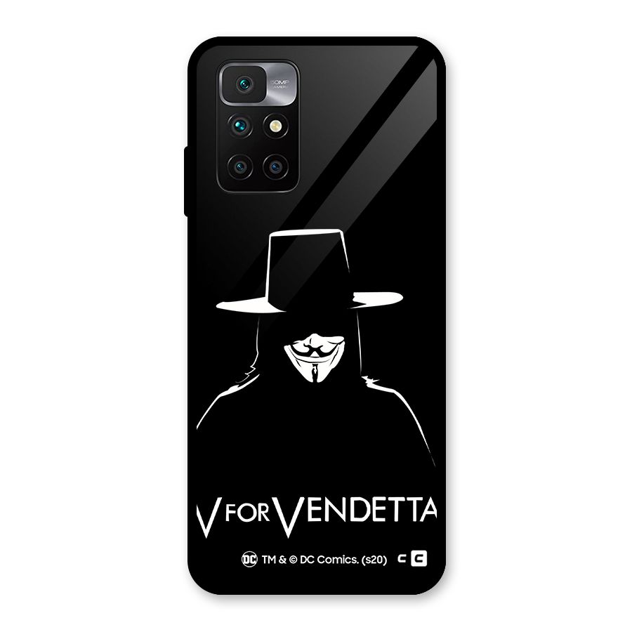 V for Vendetta Minimal Glass Back Case for Redmi 10 Prime