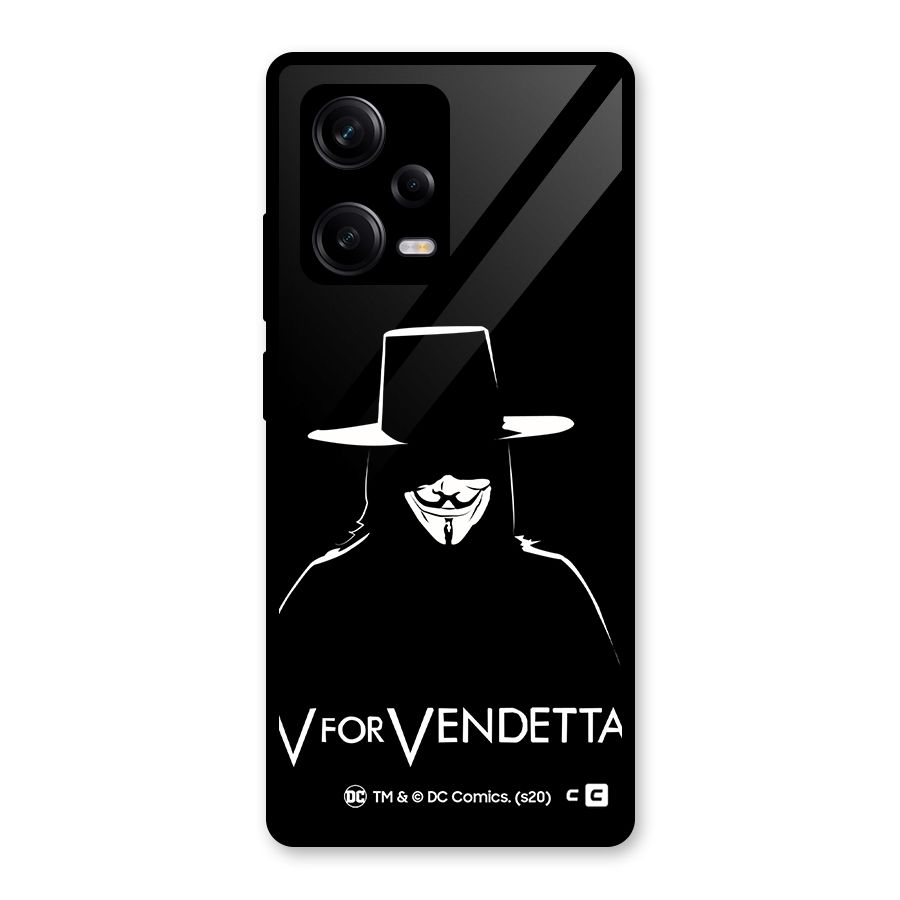 V for Vendetta Minimal Glass Back Case for Redmi Note 12 Pro