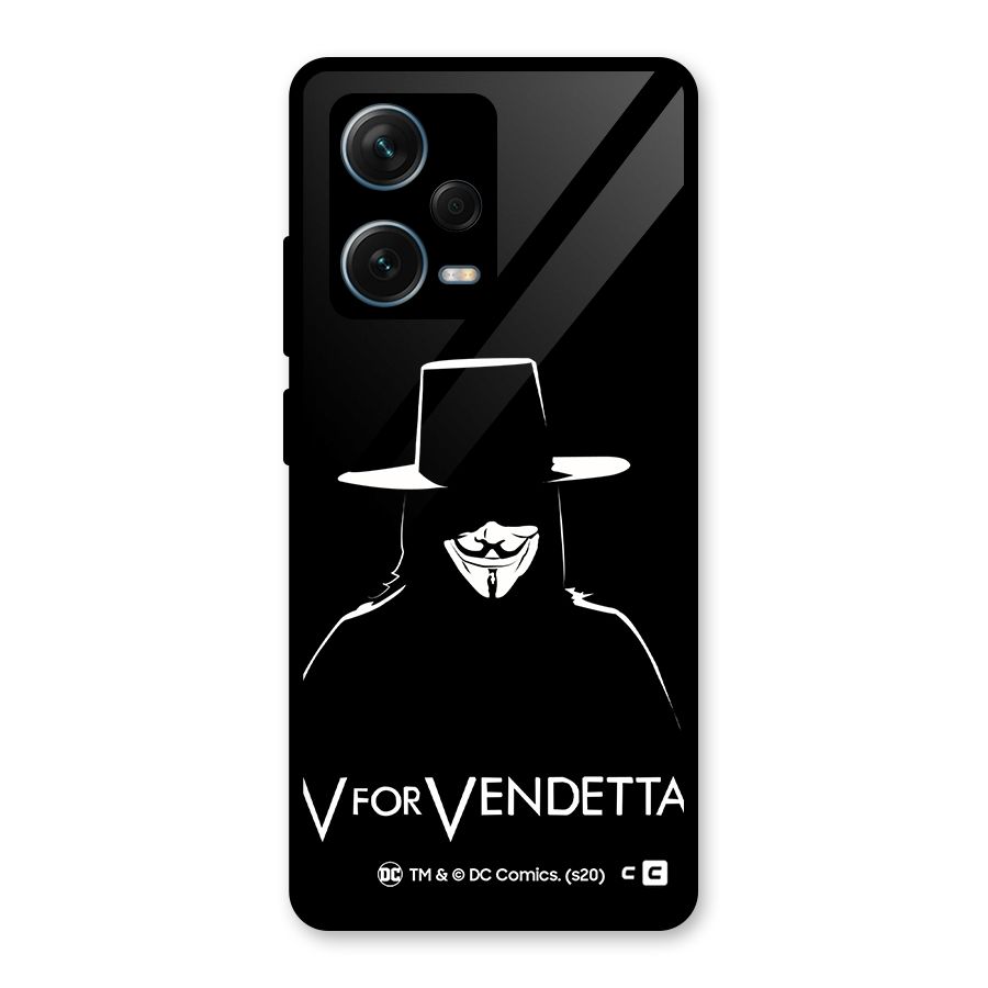 V for Vendetta Minimal Glass Back Case for Redmi Note 12 Pro Plus 5G