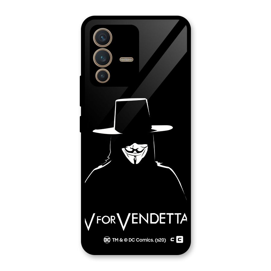 V for Vendetta Minimal Glass Back Case for Vivo V23 5G