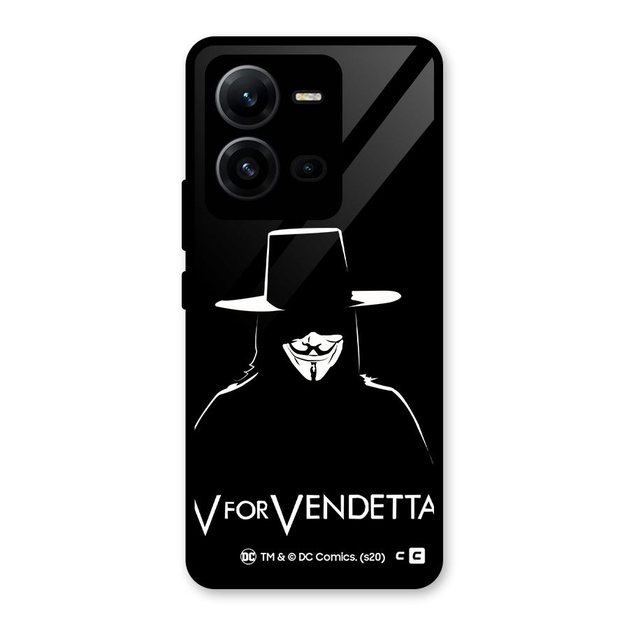 V for Vendetta Minimal Glass Back Case for Vivo V25