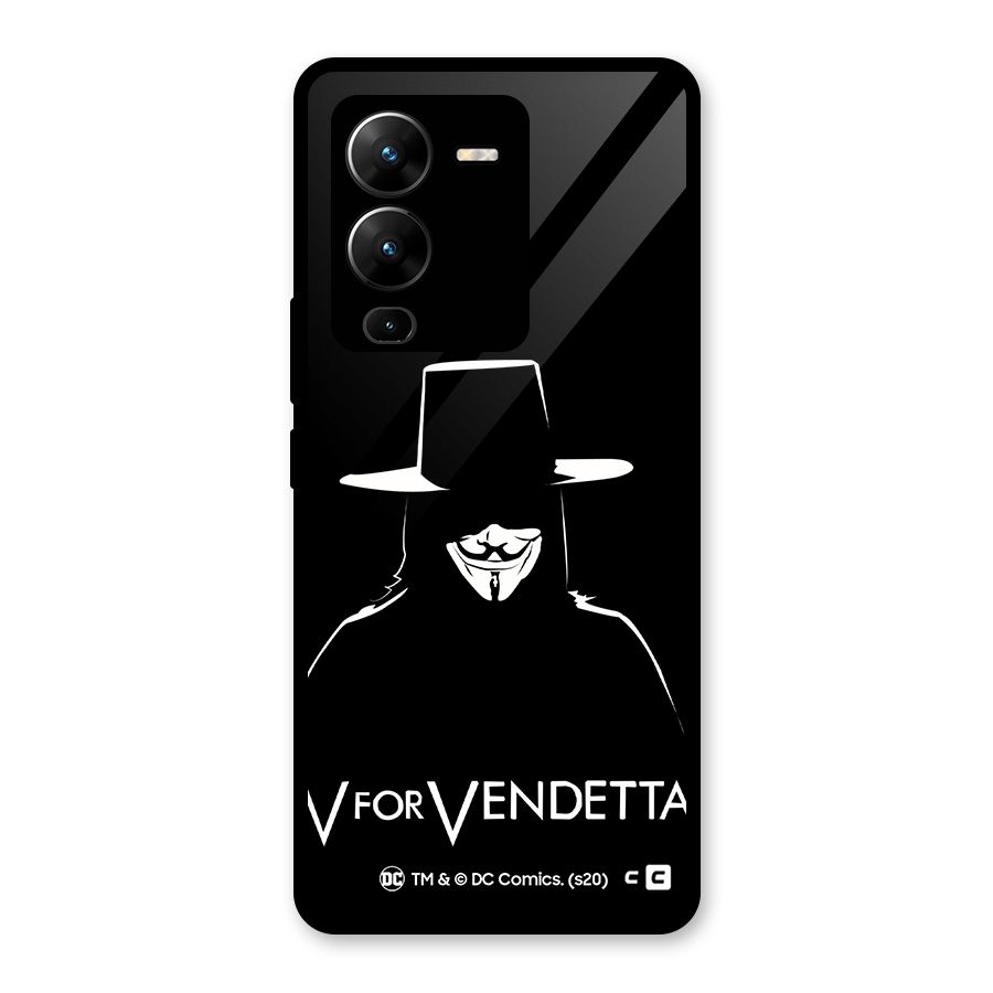 V for Vendetta Minimal Glass Back Case for Vivo V25 Pro