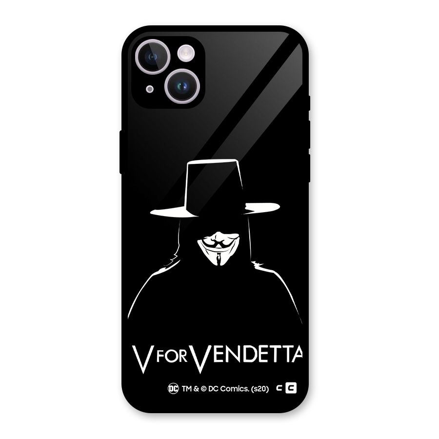 V for Vendetta Minimal Glass Back Case for iPhone 14 Plus