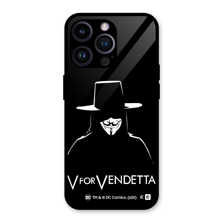 V for Vendetta Minimal Glass Back Case for iPhone 14 Pro Max