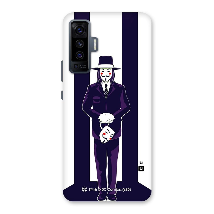 Vendetta Gentleman Holding Mask Illustration Back Case for Vivo X50
