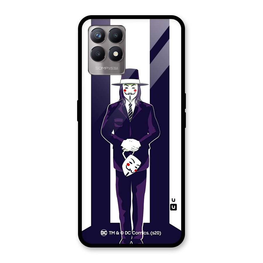 Vendetta Gentleman Holding Mask Illustration Glass Back Case for Realme Narzo 50