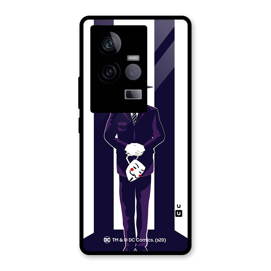 Vendetta Gentleman Holding Mask Illustration Glass Back Case for Vivo iQOO 11 5G