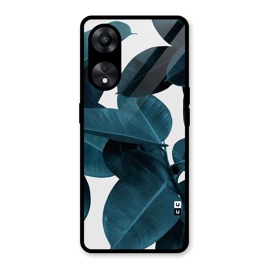 Very Aesthetic Leafs Glass Back Case for Oppo A78