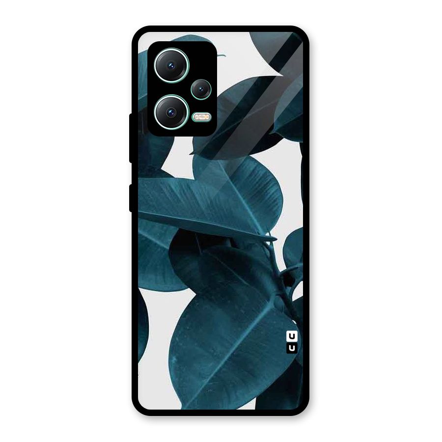 Very Aesthetic Leafs Glass Back Case for Redmi Note 12 5G