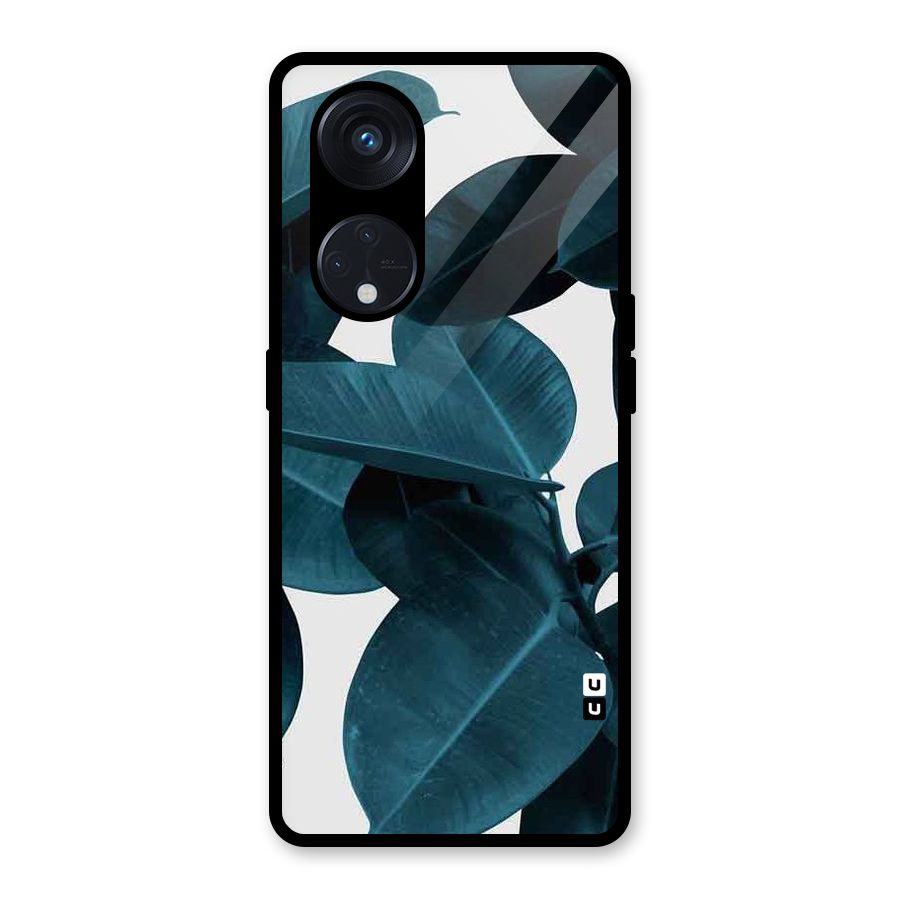 Very Aesthetic Leafs Glass Back Case for Reno8 T 5G